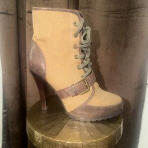 Aldo Brown and Tan Heeled Boots